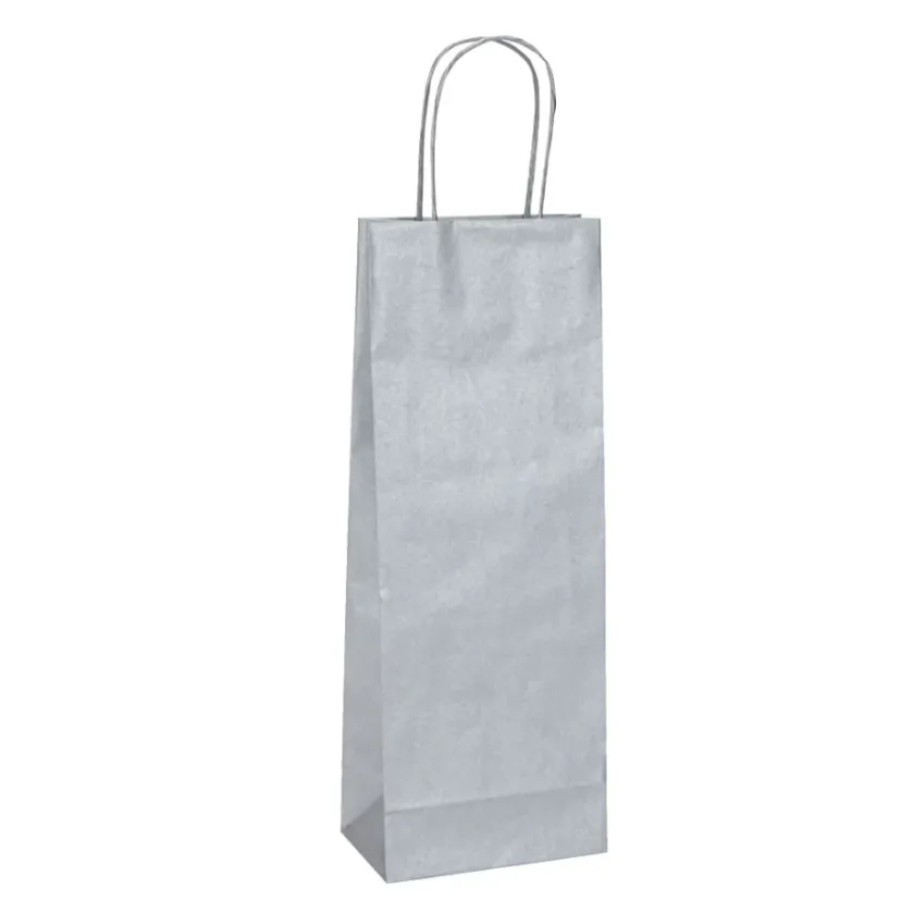 Shopper portabottiglie argento linea basic
