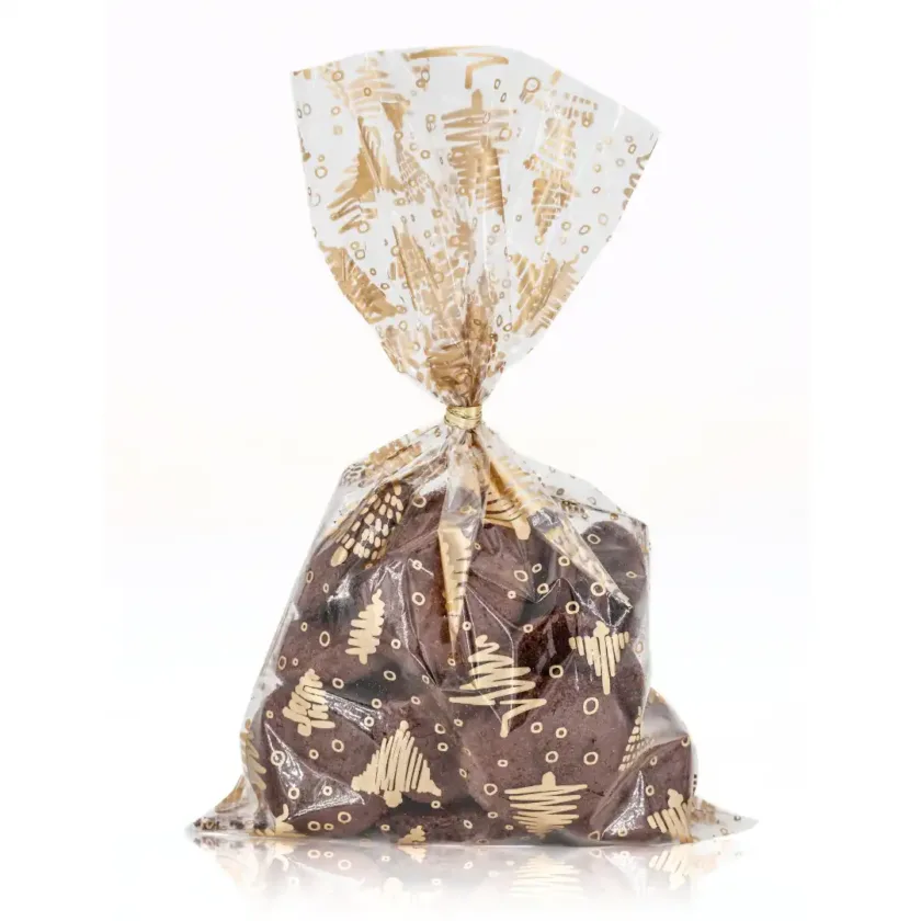 Sacchetti in plastica per Alimenti Chtistmas Tree Oro