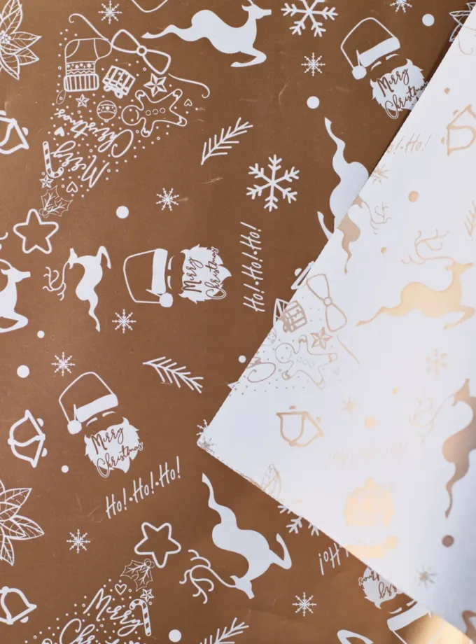 Tondi in ppl colorato Happy Christmas oro e bianco