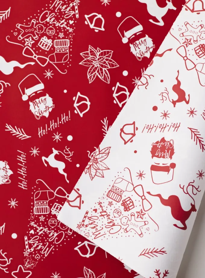 Tondi in ppl colorato Happy Christmas rosso e bianco