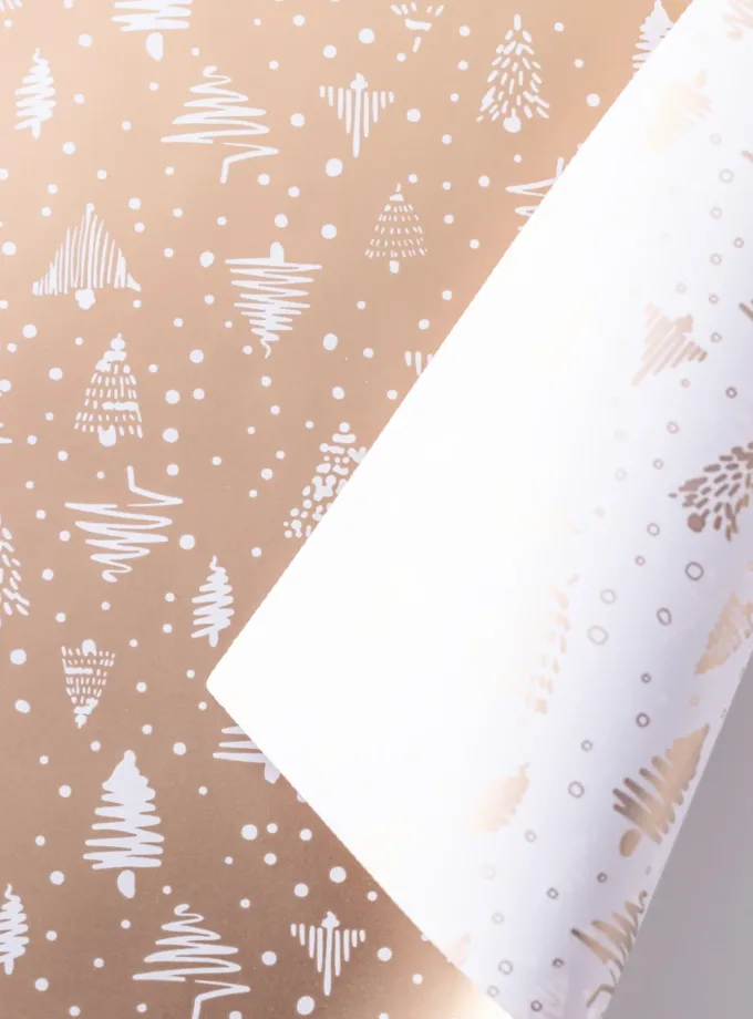 Sottovaso Natalizio Alberelli Oro e Bianco