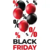 Vetrofania Black Friday con palloncini