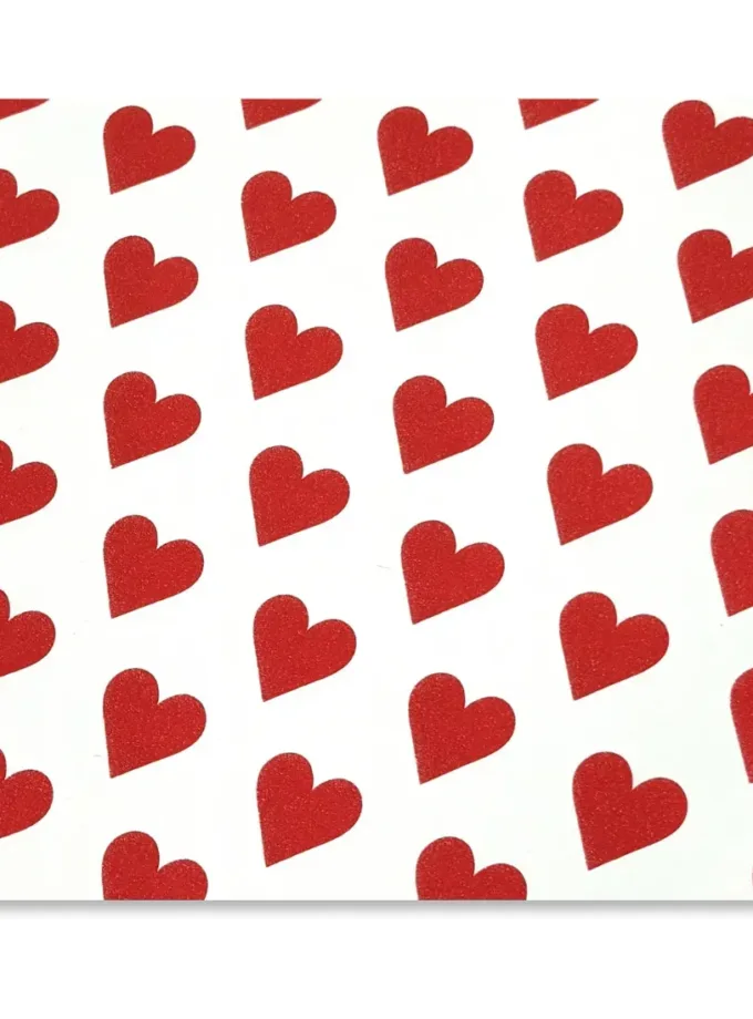 Fogli carta regalo bianca Cuori Rossi