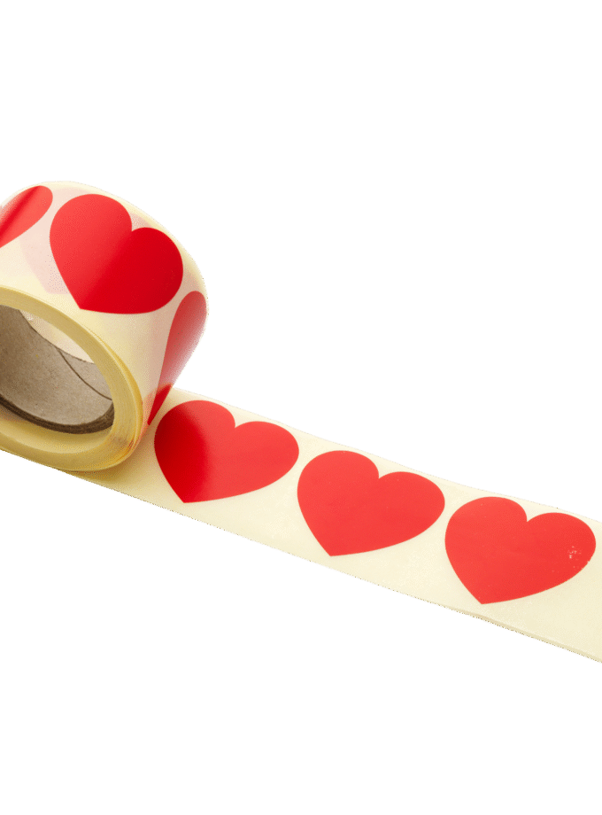 Etichette adesive Cuori Rossi