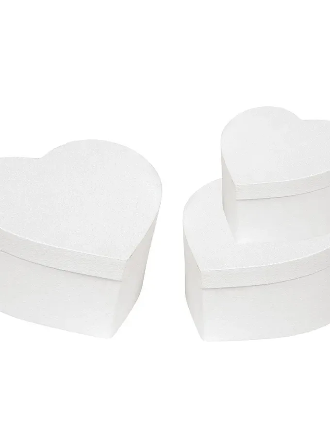 Set Scatole a cuore in Cartoncino Bianco