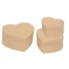 Set Scatole a cuore in Cartoncino avana naturale