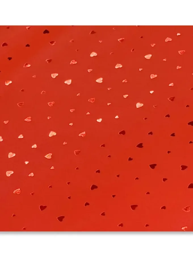 Fogli carta regalo Rossa Shiny Hearts