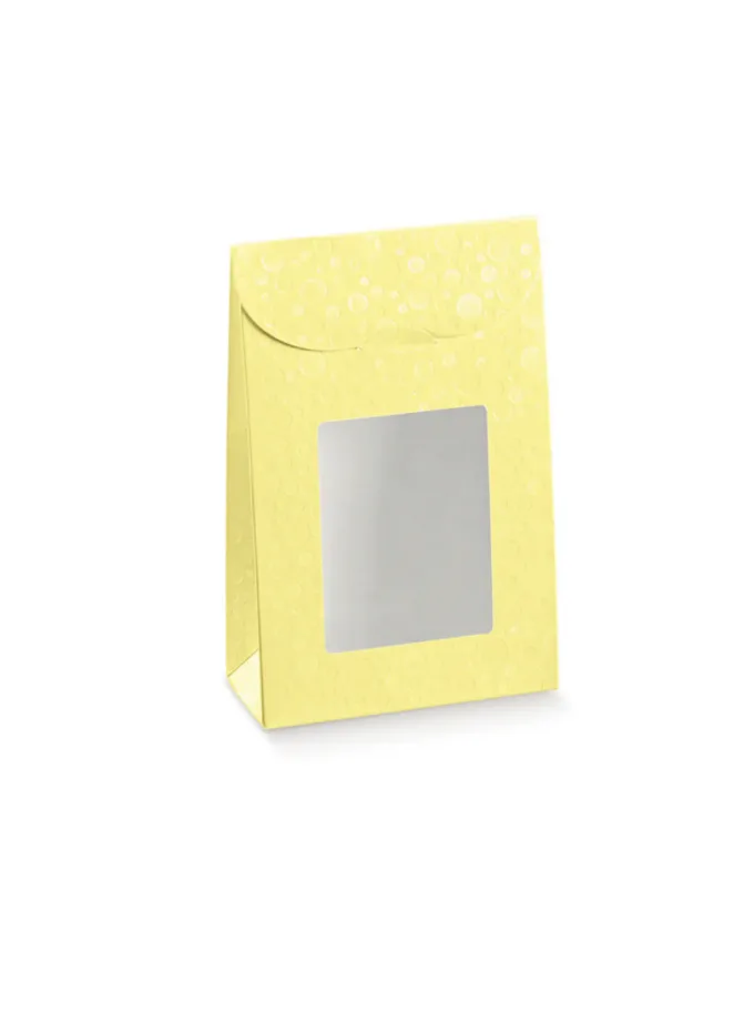 Sacchetti gialli per alimenti richiudibili con finestra