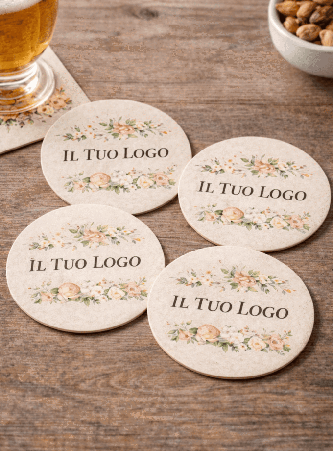 Sottobicchieri in cartoncino rotondi Personalizzati