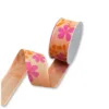 Nastro in tessuto arancio con stampa floreale