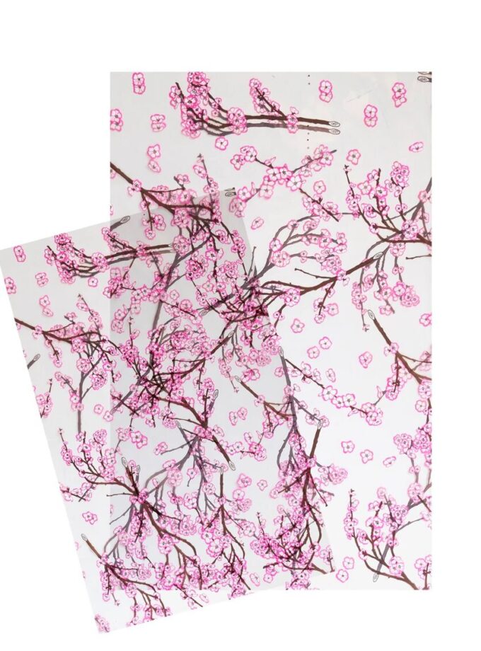 Sacchetti per alimenti trasparenti fantasia Fiori di Pesco