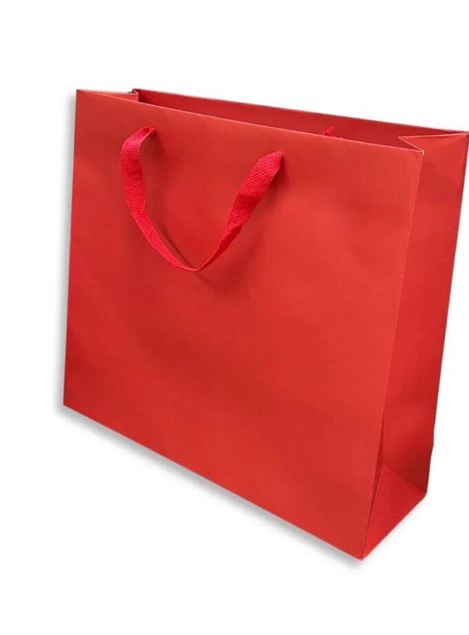 Shopper Carta Rossa con maniglie in cotone annodate