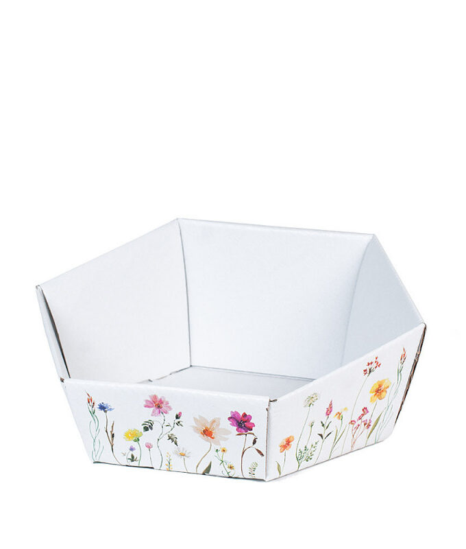 Cesto per confezioni in cartone fantasia pasquale