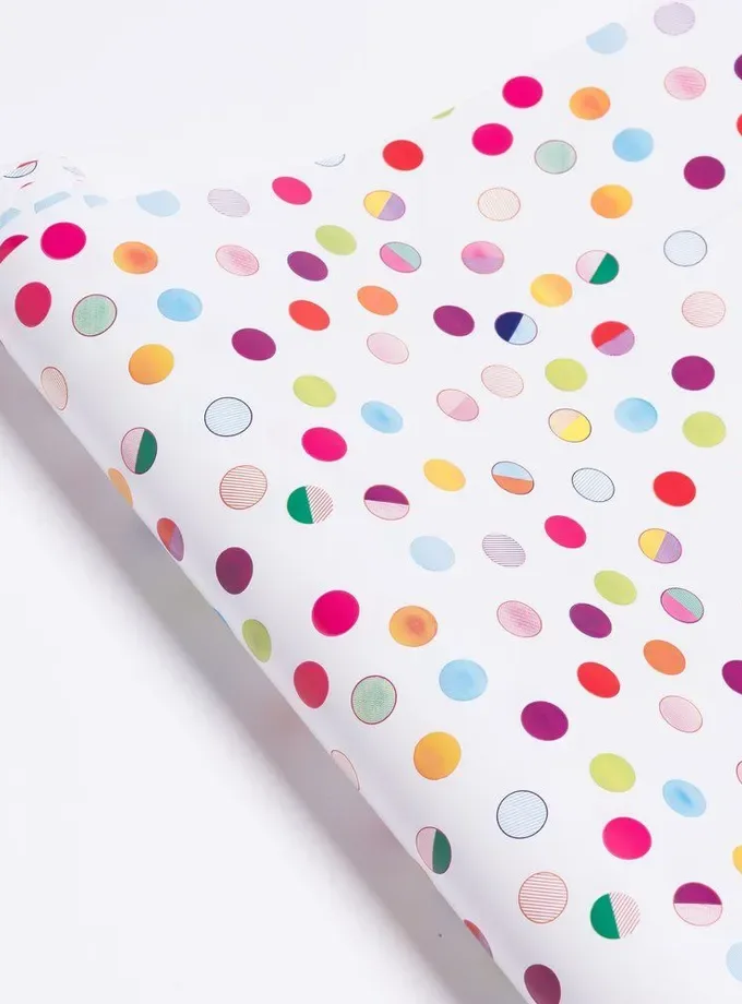 Carta regalo in rotolo fantasia Pois colorati