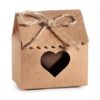 Scatolina kraft con finestra a cuore e nastro in corda