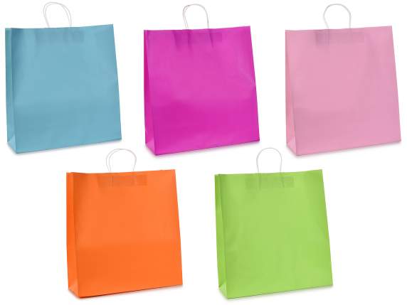 Shopper carta kraft grande 5 colori assortiti