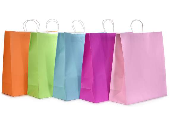 Shopper carta kraft grande 5 colori assortiti