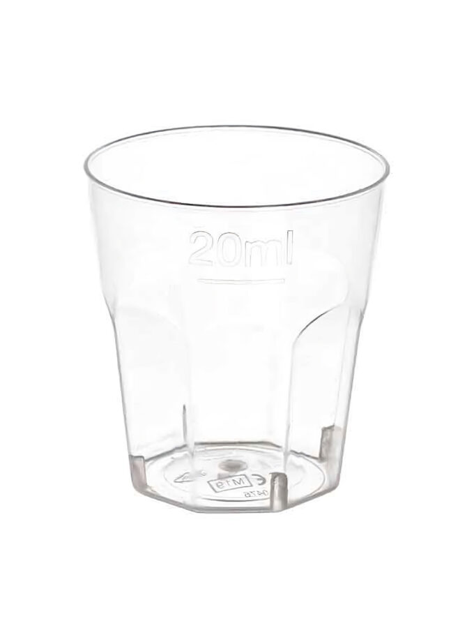 Bicchiere cicchetto in plastica trasparente