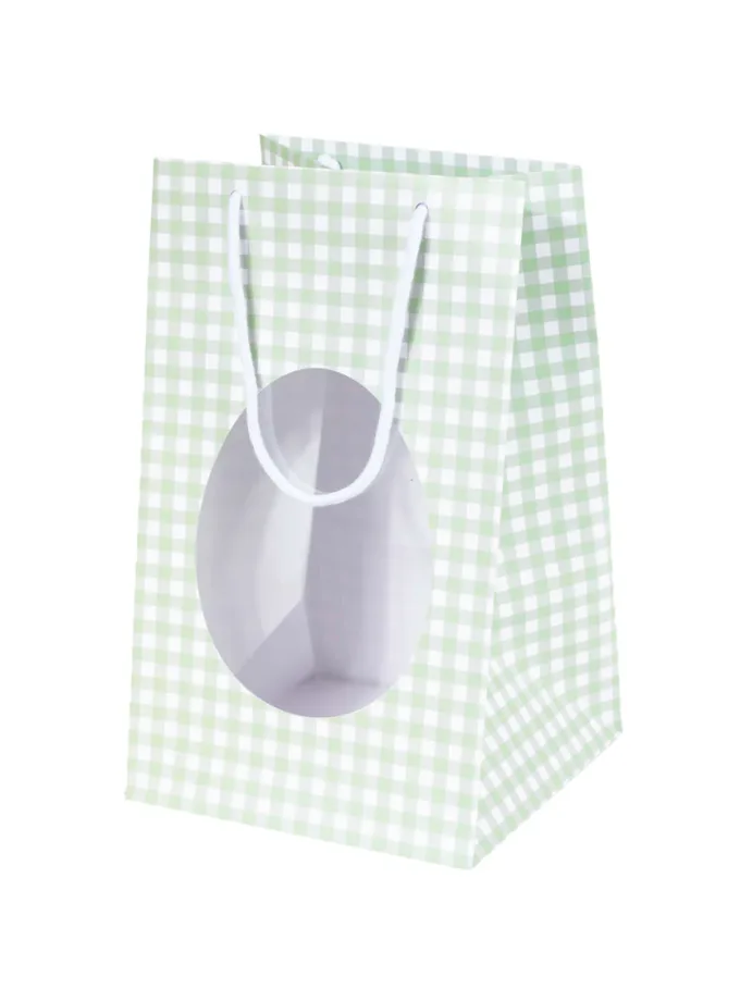 Shopper con finestra Porta Uova mix fantasie quadretti