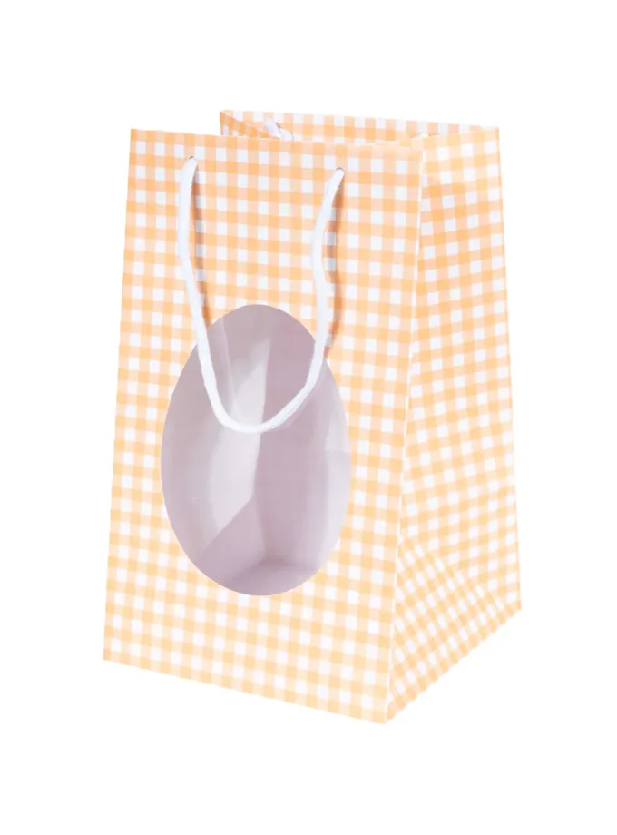 Shopper con finestra Porta Uova mix fantasie quadretti