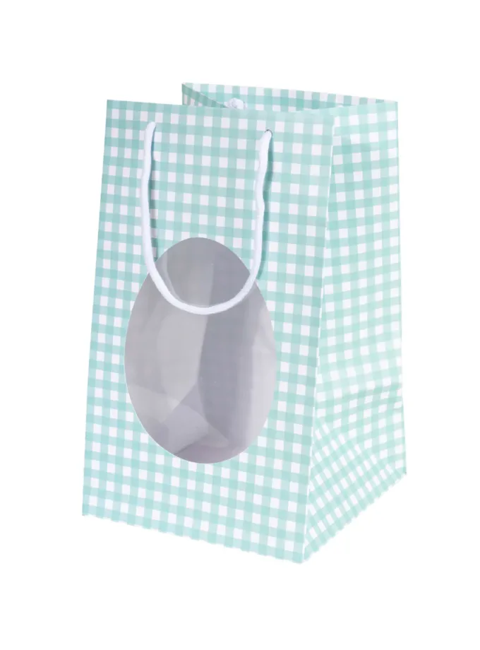 Shopper con finestra Porta Uova mix fantasie quadretti