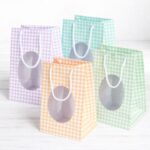 Shopper con finestra Porta Uova mix fantasie quadretti