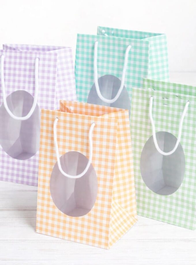 Shopper con finestra Porta Uova mix fantasie quadretti