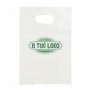 Shopper in plastica Bianche manico a fagiolo PERSONALIZZATE con stampa 1 Colore