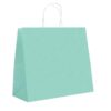 Shopper carta kraft acquamarina con maniglia ritorta