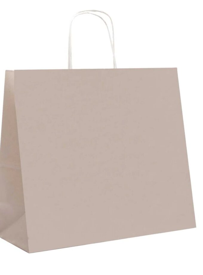 Shopper carta kraft tortora con maniglia ritorta