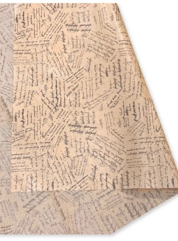 Carta velina beige con stampa Scritte