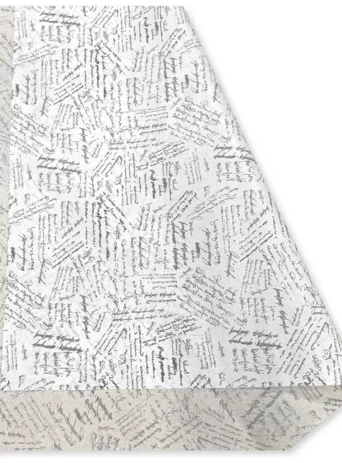 Carta velina bianca con stampa Scritte 70x100cm