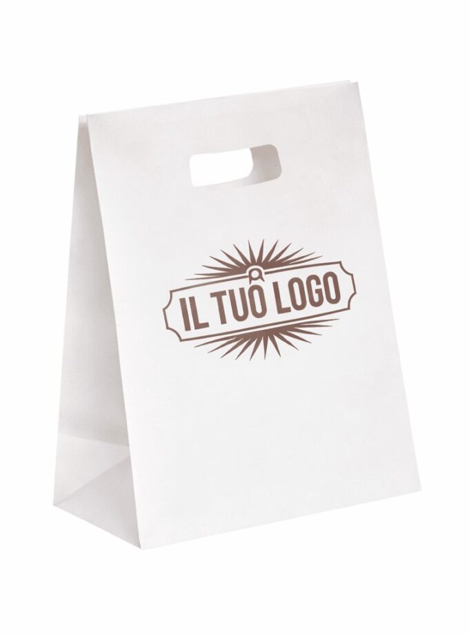 Shopper carta Easy bianche PERSONALIZZATE con stampa 1 colore