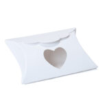 Scatolina a Busta in Cartoncino Bianco con Finestra a Cuore