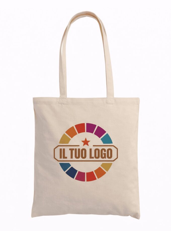 Shopper in cotone naturale PERSONALIZZATE con stampa a Colori