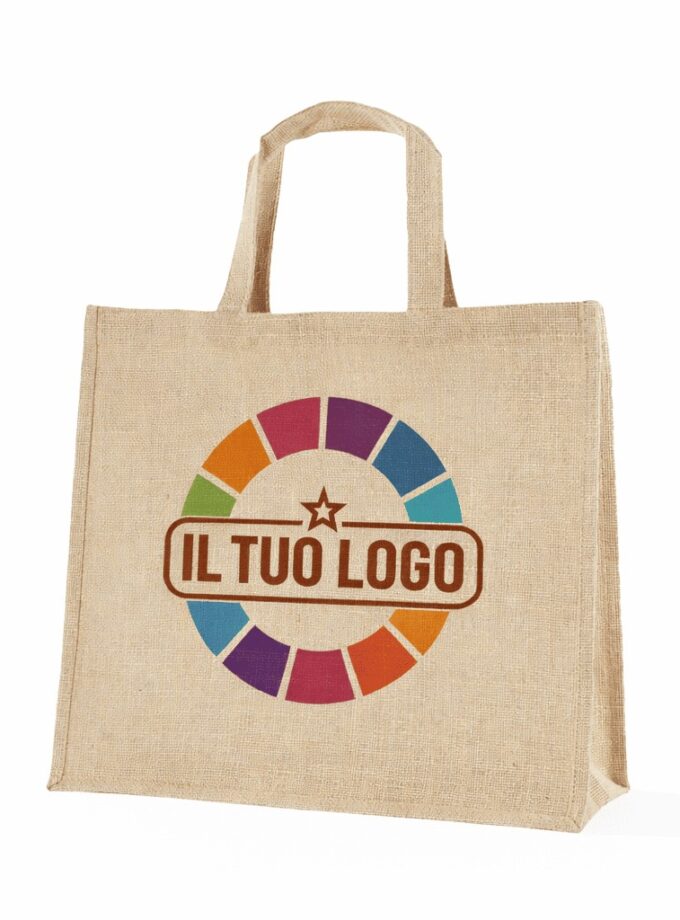 Shopper in juta PERSONALIZZATE con stampa a Colori