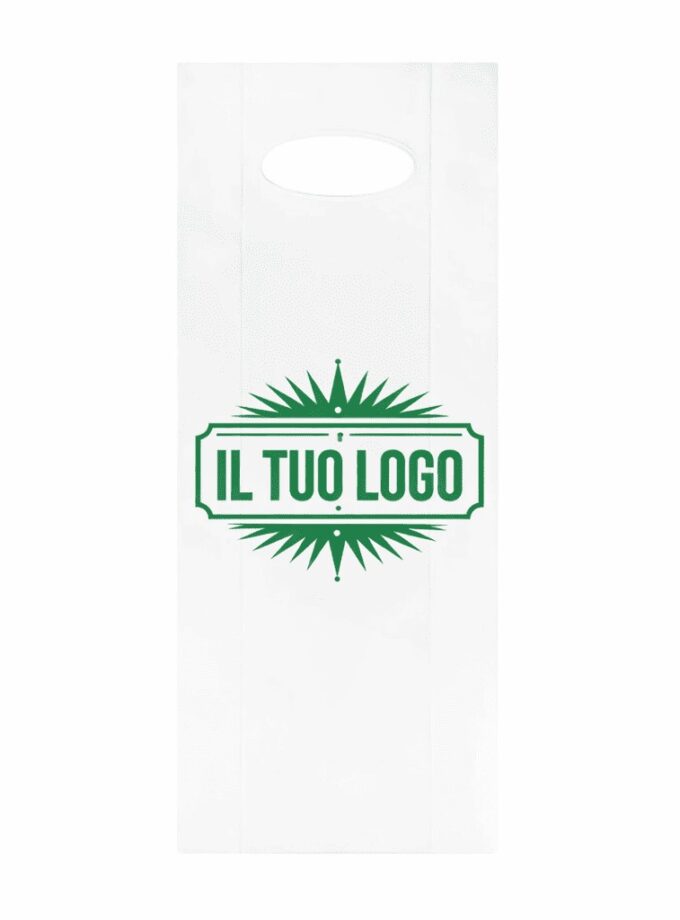 Shopper in plastica Bianche per Bottiglie PERSONALIZZATE