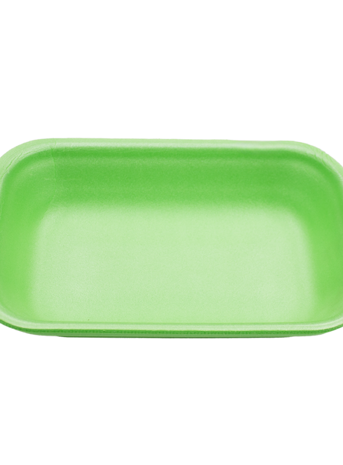 Vaschette in polistirolo verde per alimenti